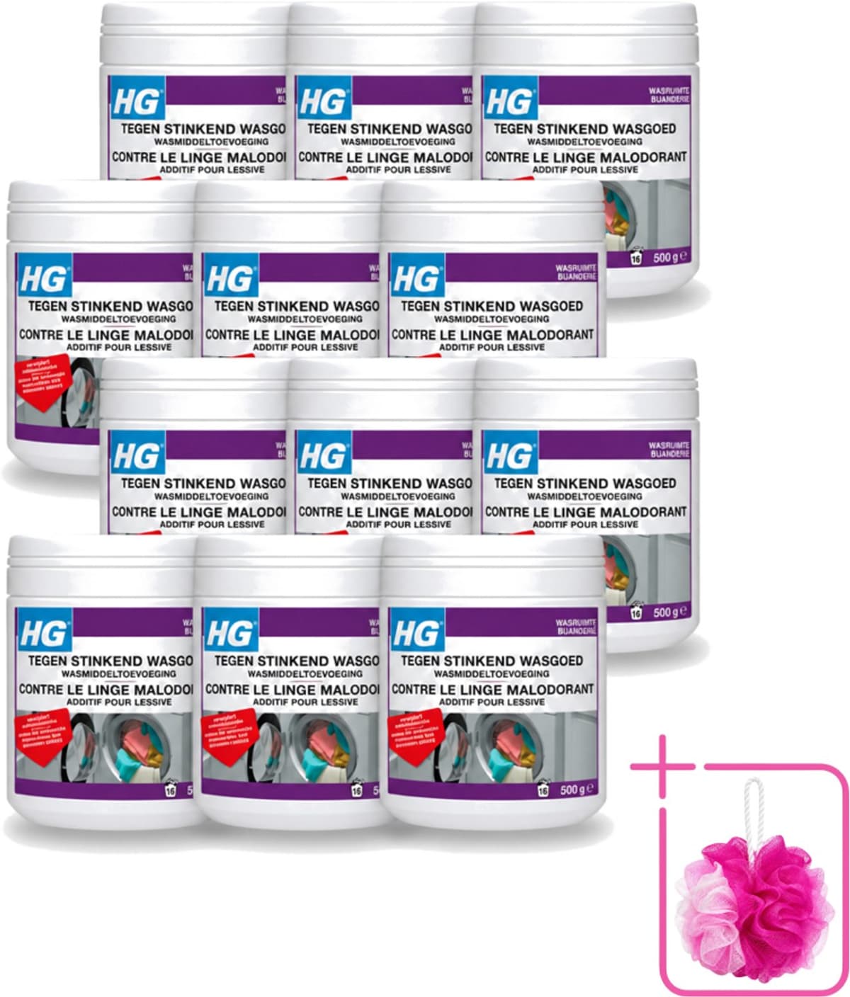 12 x HG - Wasruimte - Tegen Stinkend Wasgoed - Wasmiddeltoevoeging - 500 g - Bulkverpakking - Wasmiddel tegen stank - Douchemop - Stinkend wasgoed — afbeelding 1