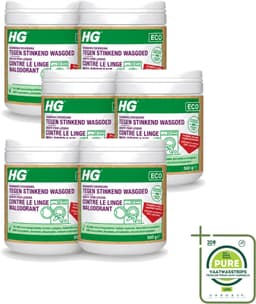 6 x HG ECO - Wasmiddeltoevoeging Tegen Stinkend Wasgoed - Effectieve Formule - 16 Wasbeurten - 500 g - Grootverpakking - Wasmiddel - Stankmoleculen - Wasgoed - Wasmiddeltoevoeging - Stinkend Wasgoed — thumbnail 1
