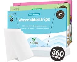 Proefpakket Wasstrips ECO 360 Wasbeurten in 3 Geuren Wasmiddeldoekjes Wasvellen Wasmiddel Voordeelverpakking incl. wasverzachter wasdoekje