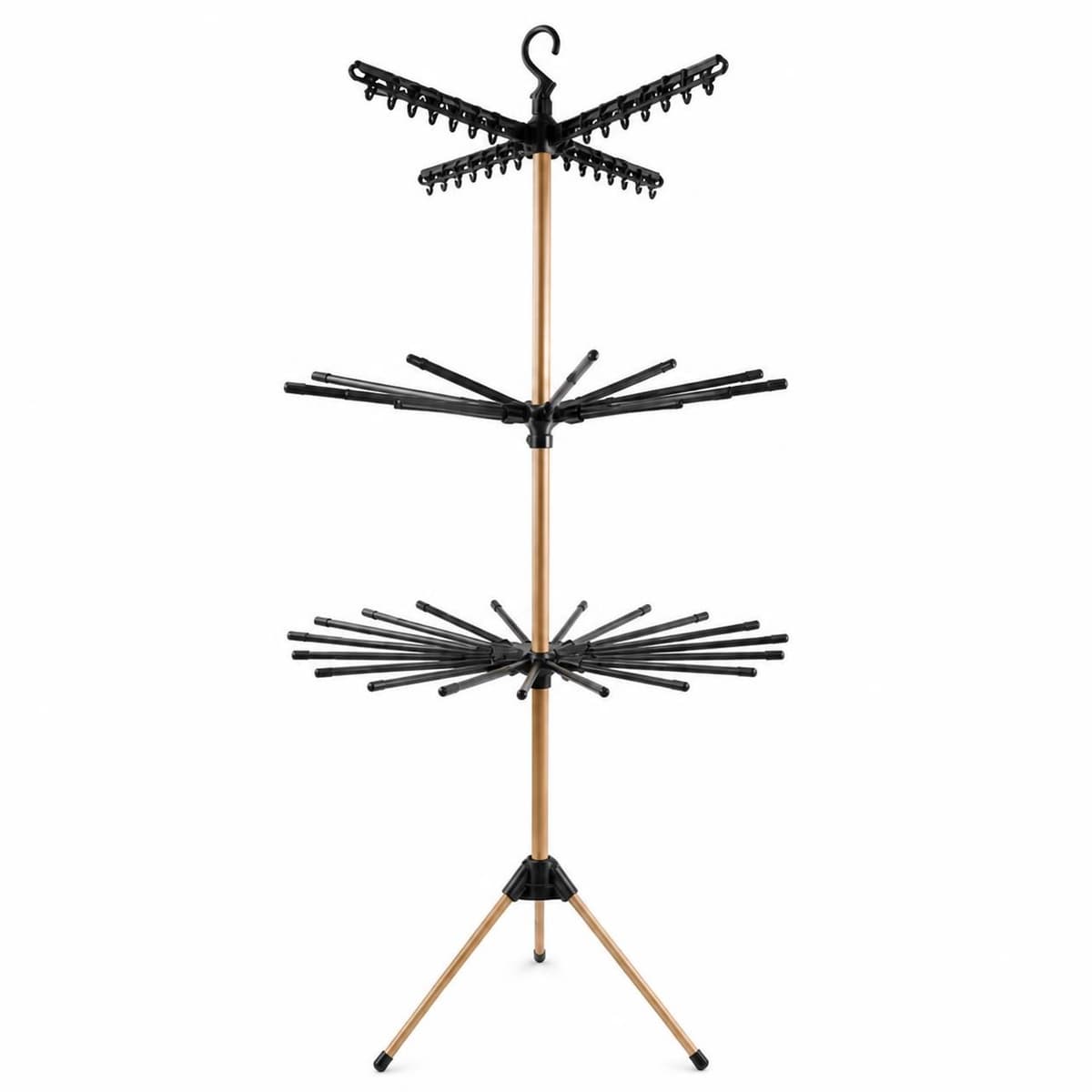 Kenz® - Verticaal Droogrek - Inklapbaar - 178 cm - 3 Niveaus - 32 Stangen - 12 Knijpers - Vrijstaande Droogtoren - Ruimtebesparende Handdoekdroger - Handdoekenrek - Energiebesparend — afbeelding 1