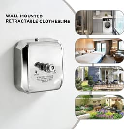 Retractable clothesline 9,5 cm - roestvrij staal 304 - ruimtebesparend - ideaal voor binnen en buiten - ShopVlot — thumbnail 2