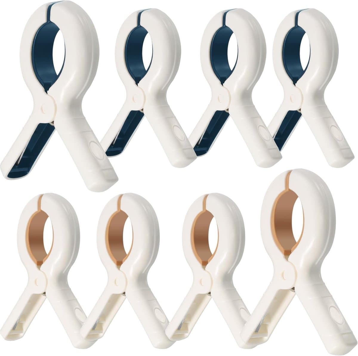 8-delige set - Extra groot - Kruissteek quiltclip - Winddicht - Naadloze kledingdroogclip - Houdt kleding vast tijdens het drogen - 10,2*7,3 cm - Gemengde kleuren — afbeelding 1