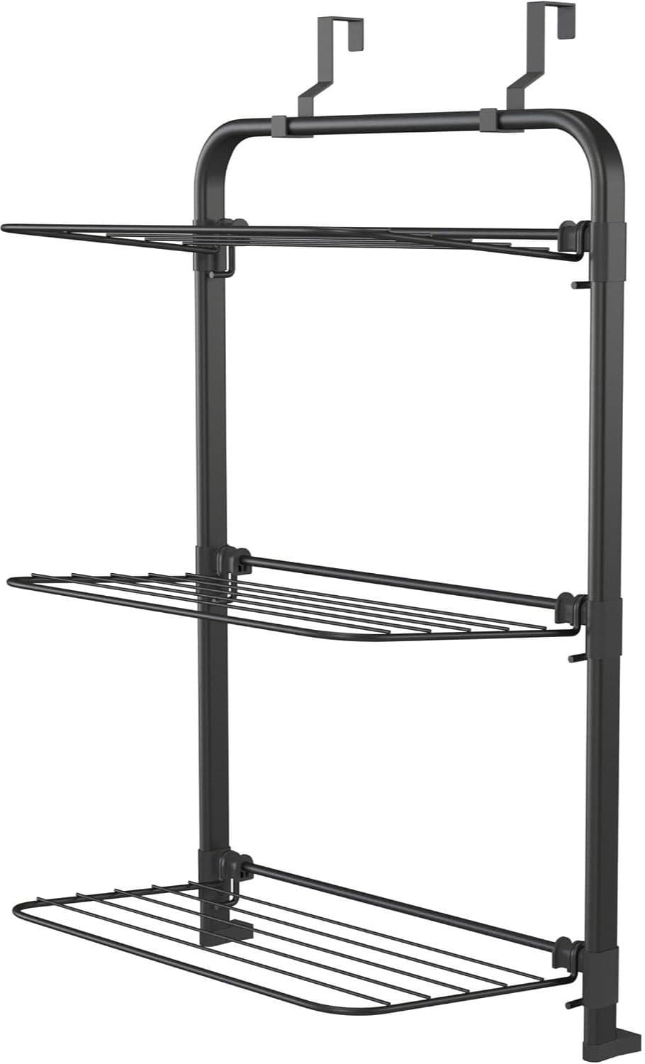 Wasrek Hangend Trapgat - Voor Radiator - Droogrek Ophangbaar - Zwart — afbeelding 1