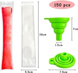 Popsicle Zakjes - Transparant - Voor het Maken van IJsjes - Met Trechter - Voor Gezonde Snacks — thumbnail 5