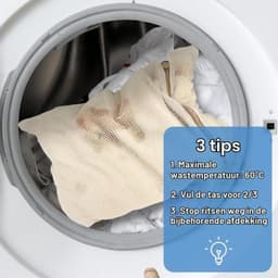 Wasnet voor Wasmachine - Wit - 30 x 40 cm - Duurzaam Katoen - Voor Delicate Kledingstukken — thumbnail 2