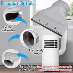 Koppelstuk Mobiele Airco Afvoerslang - Koppelstuk voor mobiele airco met flexibele slang - Platte mond - Voor Ø13-15cm - voor afvoerbuis, afzuigkap, pvc-airconditioning — thumbnail 3