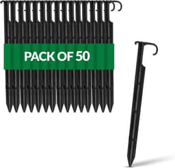 SnelShoppen - 50 Stuks AquaPIN Gartenschlauch Anker Bodenspies voor Tropfschlauch en Perlschlauch - Duurzaam Plastic, 180mm, Anti-Pull Mechanisme, Tui — thumbnail 1