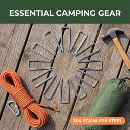 SnelShoppen - 20 Stuks Grondankers 2.5 mm x 100 mm U-vormige Sterke Tuin Pegs van Gegalvaniseerd Staal voor Grond, Tuin, Kunstgras en Onkruiddoek — thumbnail 3