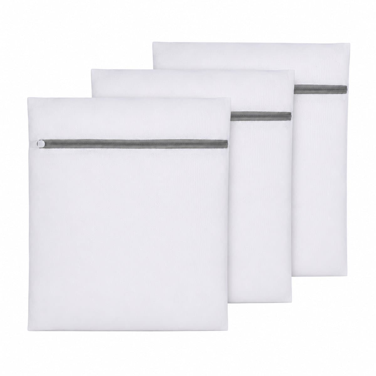 Waszakken Wasmachine - Wasnetjes met Rits - 3 Stuks 40x50 cm - Fijnmazig - Voor Lingerie en Delicate Was - Wit — afbeelding 1
