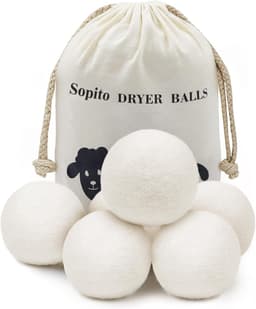 SnelShoppen - Wasdrogerballen Wol, 6 stuks Herbruikbare Drogerballen 2,8 inch/7 cm van 100% Nieuw-Zeelandwol, Veilig voor Baby's, Geurneutraal, Duurza — thumbnail 1