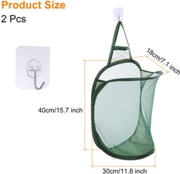 Dailygoods - 2 Stuks Hangende Waszakken van Mesh voor Vuile Kleding — thumbnail 4