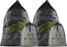 Wasnetjes met ritssluiting - Zwart - 30 x 40 cm / 60 x 90 cm - Polyester waszakken set - Voor kleding en huishoudelijk gebruik — thumbnail 1