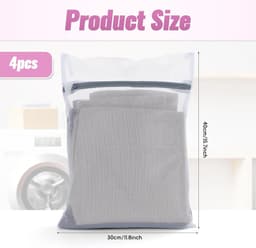 4 Wasmachine Waszakken 30x40 cm - Kuiswaszak Met Rits Voor BH Sokken En Delicate Kleding - Beschermnet Voor Schoenen En Shirts - Reiswaszak Voor Fijne Was — thumbnail 5
