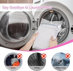 4 Wasmachine Waszakken 30x40 cm - Kuiswaszak Met Rits Voor BH Sokken En Delicate Kleding - Beschermnet Voor Schoenen En Shirts - Reiswaszak Voor Fijne Was — thumbnail 3