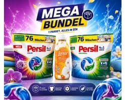 Persil 4in1 Discs Color & Universal + Lenor Wasverzachter – Mega Bundel – 2 x 76 Wasbeurten Persil – 152 Wasbeurten – Complete Wasverzorging
