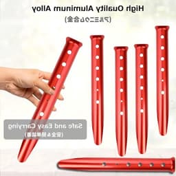 Zware metalen tentpennen voor kamperen, 12-8 inch met haak, geschikt voor harde grond en rotsachtige ondergronden — thumbnail 3