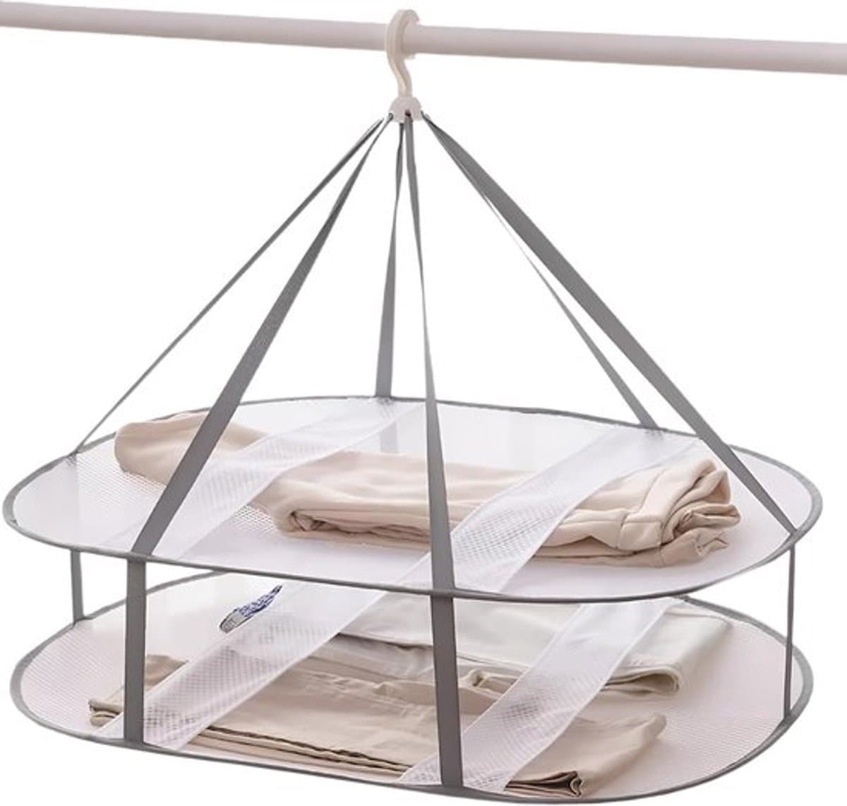 Droogrek voor kleding - Opvouwbaar plat droogrek voor kleding - Draagbaar droogrek van gaas - Geschikt voor appartementen, binnen en buiten, reizen, kleding, speelgoed, truien — afbeelding 1