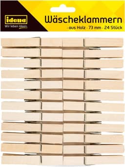 Houten Knijpers - Mini Clips - Knutselen Decoratie - Natuurlijk Hout - 90 Stuks - Beige — thumbnail 3