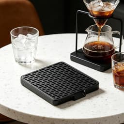 Koffieweegschaal Lekbak - Druppelvanger Aanrecht - Schoon Koffie Zetten - Zelfafvoerend Systeem - 12.5 cm - Zwart — thumbnail 3