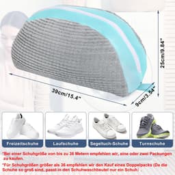 Dailygoods - Schoenwaszak, waszak, 2 stuks, ritssluiting, waszak voor schoenen, anti-vervorming, licht en draagbaar, herbruikbaar wasnet, waszak voor sneakers, grijs, 39 x 25 x 9 cm — thumbnail 2