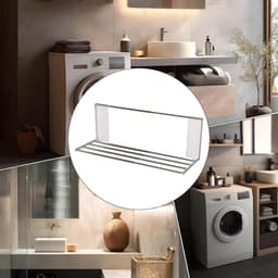 Magnetische Wasmachine Organizer - Wasmachine Plank - Ruimte Organiseren - Verstelbare Dubbellaags - 90-65x225x235cm - Zwart — thumbnail 2