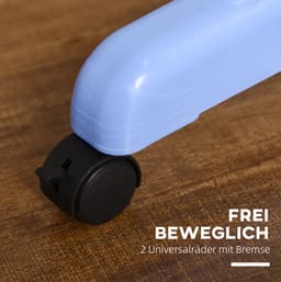 COVREO Droogtoren 73x64x177 cm blauw, staal met wielen en 4 niveaus — thumbnail 3
