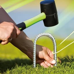 SnelShoppen - Ground Anchor Trampoline - 6 Stuks U-vormige Grondpennen 30 cm - Tuin, Camping, Onkruiddoek, Tuinfleece, Hekwerk - Zilveren Grondankers — thumbnail 2