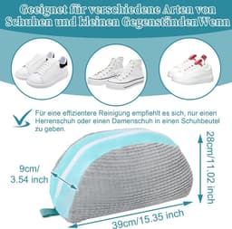 SnelShoppen - Schoenwaszak voor de wasmachine - Sneaker waszak - Herbruikbare schoentas met antislip rits - Voor alle types schoenen - Sector grijs — thumbnail 5