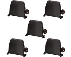 SnelShoppen - 5x Rollwin riemwinder met scharniersysteem bruin, 5m riem 14mm breed, muurbevestiging voor tuin, camping en huis