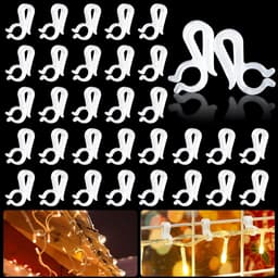 SnelShoppen - Pack van 80 Plastic Kerstlicht Clips, Gutter Haken, Herbruikbare Lichtbevestigingen voor Binnen en Buiten, Ideaal voor Kerst, Bruiloften — thumbnail 1