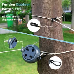SnelShoppen - Extendable Clothesline 10 m - Camping Waslijn - Lichtgewicht en Compact - Ideaal voor Buiten, Reis, Tuin en Badkamer - Zwart — thumbnail 3