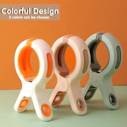 Strandhanddoekclips - 6 stuks - Grote Wasknijper - Quiltclips - Wasknijpers - Grote Knijpers - Handdoekknijpers - Strandlaken Knijpers - Handdoek Klemmen - Strandlakenclip voor strandstoel - Voor badhanddoek, beddengoed en kleding - Wit — thumbnail 5