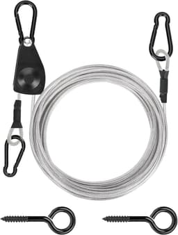TooTaci 30ft outdoor waslijn kit, 3/16 inch PVC gecoate staalkabel Heavy Duty draagbare kleding lijn kit met - ShopVlot — thumbnail 1
