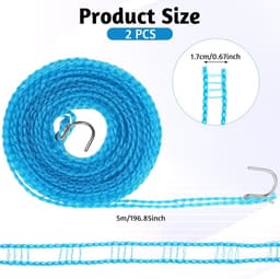 Waslijn 5 Meter - Antislip met Haken - Creatief ontwerp - Ideaal voor camping en buitengebruik - ShopVlot — thumbnail 5