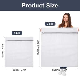 Solidchoice - Set van 3 Waszakken voor Kleding met Verborgen Ritssluiting — thumbnail 5