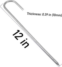 Grondankers - Verzinkt - 30 cm - J-vormige Haringen voor Trampoline en Tent - 10 Stuks — thumbnail 5