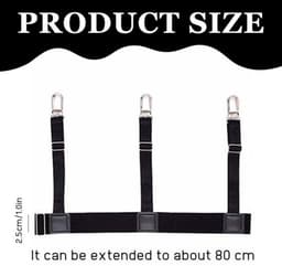 Overhemdhouders - 2 Stuks - Antislip Klemmen - Verstelbaar tot 80 cm - Uniseks - Hoogwaardige Nylon/Legering - Zwart - Hemdklemmen — thumbnail 5