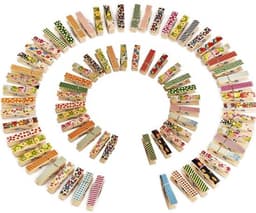 Wasknijpers 50 Stuks - Mini Houten Wasknijpers - Gekleurde Wasknijpers - Kleine Wasknijpers - Voor Knutselen - 3,5 cm Grootte - Houten Clips — thumbnail 1