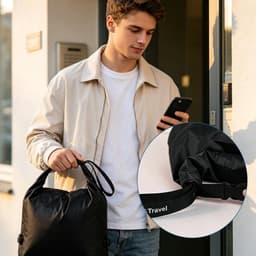 Waszak voor reizen, waterdichte vuilwaszak van 70D nylon voor kleding, kamperen en zwemmen, 34 x 51 cm, ideaal voor verhuizing en vakantie — thumbnail 2