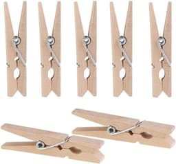 Houten Kledingknijpers - 100 Stuks Mini Decoratieve Knijpers voor Creatieve Klussen en Kledingopslag — thumbnail 5