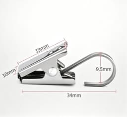 100 Stuks - Gordijn Clips - Gordijnklem - Gordijnhaken - Lengte 3.4cm - Douchegordijn Ringen Met Klem - Haak Voor Handdoeken, Theedoeken En Vaatdoeken - Badkamerhaken - Metalen Wasknijpers - Gordijnclips - Clipjes - Metalen Knijpers - Zilver - RVS — thumbnail 2