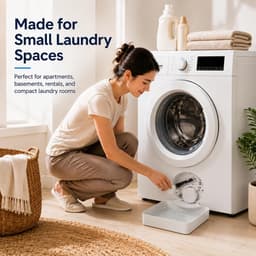 Afvoerbak voor wasmachine - Druppelbak voor wasmachine - Wateropvangbak - Afvoerbak - 12 cm - Overloop- en lekvrij - Universeel type - 3D-geprint - Geschikt voor wasruimtes, kelders, appartementen, garages en stacaravans — thumbnail 4