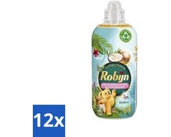 12 x Robijn Collections - Wasverzachter - Kokos - 1,25L - 50 Wasbeurten - Wasverzachter - Kokosgeur - Zachte Was - Frisse Was - Wasverzachter 1.25L