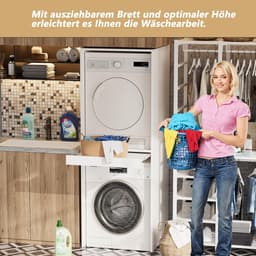 Wasmachine Droger Kast - Stapelrek Opbergkast - Ruimte Besparen - Verstevigd Stabiel Ontwerp - 180 x 65 x 66 cm — thumbnail 4