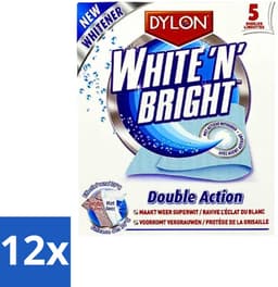 Dylon - Vlekverwijderaar - White & Bright - Superwit & Vlekkeloos - 5 Doekjes - Voordeelverpakking - 12 stuks — thumbnail 1
