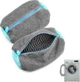 Schoenzak voor Wassen met Rits - Waszak voor Sneakers en Tennisschoenen, Multi Bescherming Grijs, 2 Stuks — thumbnail 1