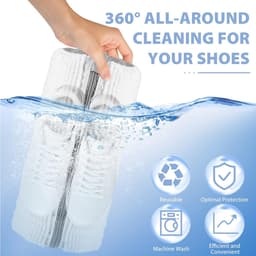 Waszak voor Wasmachine met Ritssluiting - Schoenenzak Anti-vervorming voor Sneakers - 1 Stuks, Netschoenen (Wit) — thumbnail 5