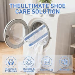 wasmachine, waszak, schoenen wasmachine, schoenwaszak, schoenen wasmachine zak met 360° reinigingspluisje, schoenenzak voor wasmachine en droger (blauw - wit - 2 stuks) — thumbnail 5