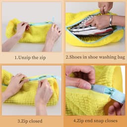 waszak, schoenen, waszak, schoenwaszak, schoenwaszak voor wasmachine, schoenenorganizer, waszak met ritssluiting (geel, 1 stuk) — thumbnail 4