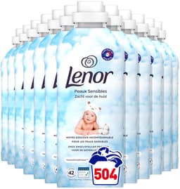 12 x Lenor – Wasverzachter – Sensitive – 42 Wasbeurten - 882 ml - Gevoelige Huid - Wasverzachter - Hypoallergen - Milde Wasverzachter - Dermatologisch Getest — thumbnail 1